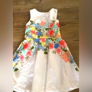 Girls White Floral Mini Dress